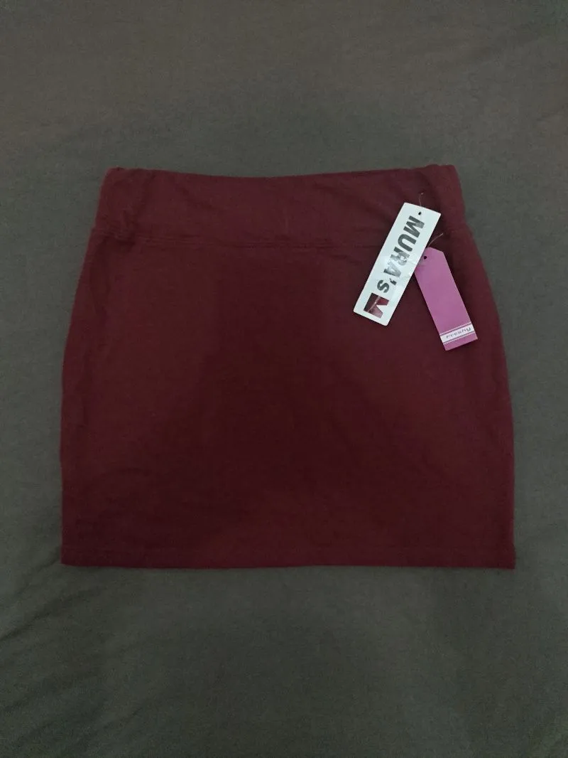 Maroon Red Soft Mini Skirt photo 1