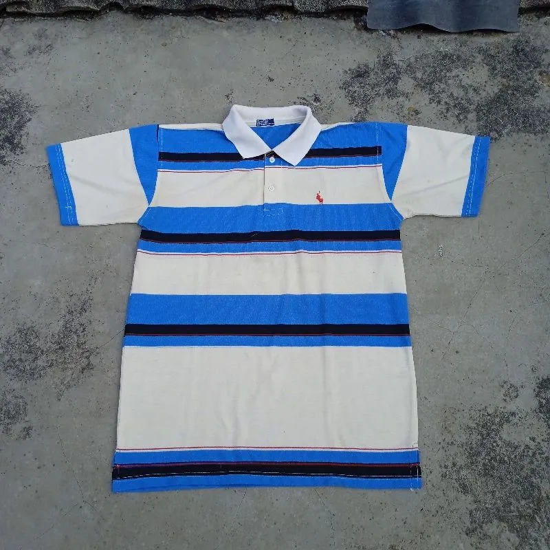 Polo Shirt Polo Ralph Lauren Stripe Biru Hitam Krem-XL photo 1