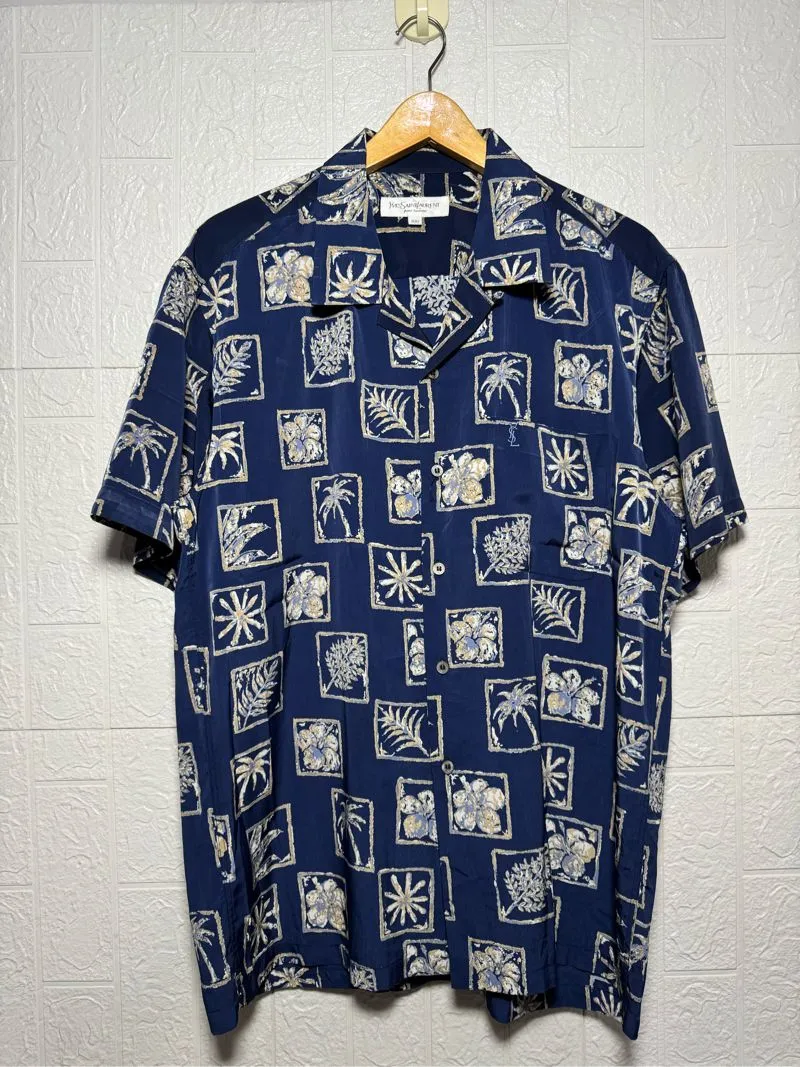 KEMEJA HAWAII YVES SAINT LAURENT XL SECOND THRIFT photo 1