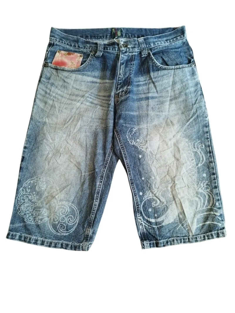 Shortpants Denim Sukajan Koi Celana Pendek Jeans - Size 32 photo 1