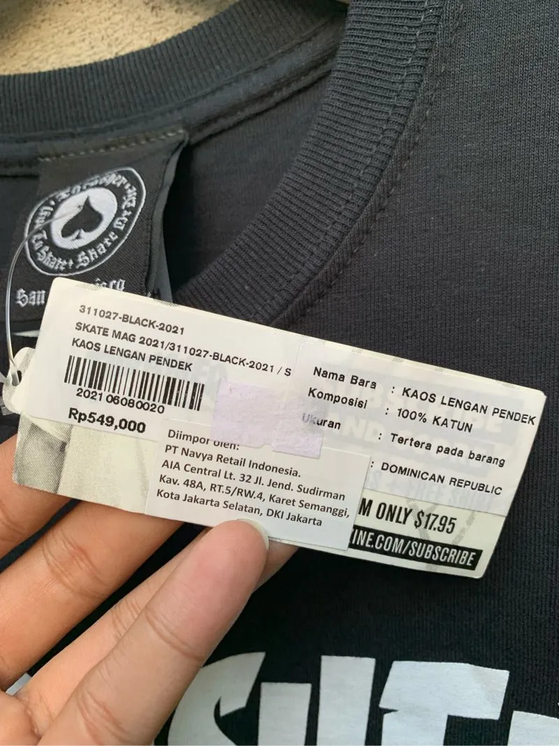 KAOS THRASHER MAGAZINE T-SHIRT HITAM