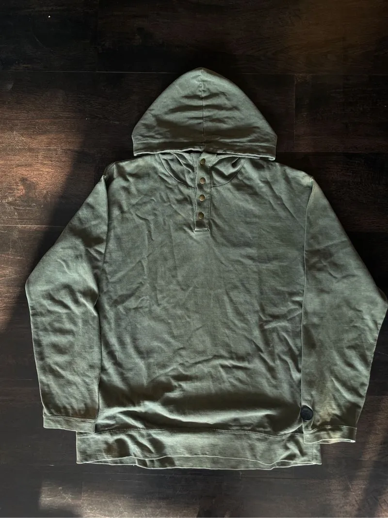 Japanese brand olive long sleeve hoodie photo 1