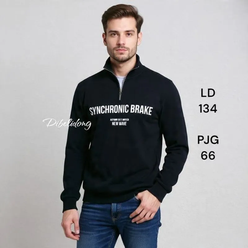 Sweater halfziper hitam photo 1