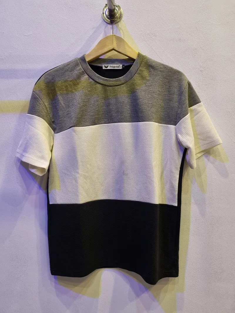 Casual T-shirt Pria white black photo 1