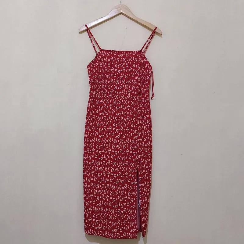 Zara Floral Red Dress photo 1
