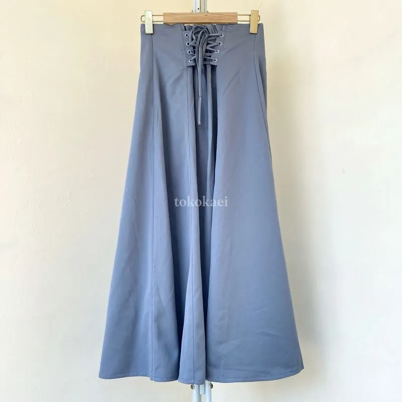 Katun Blue Denim Ribbon Flare Skirt photo 1