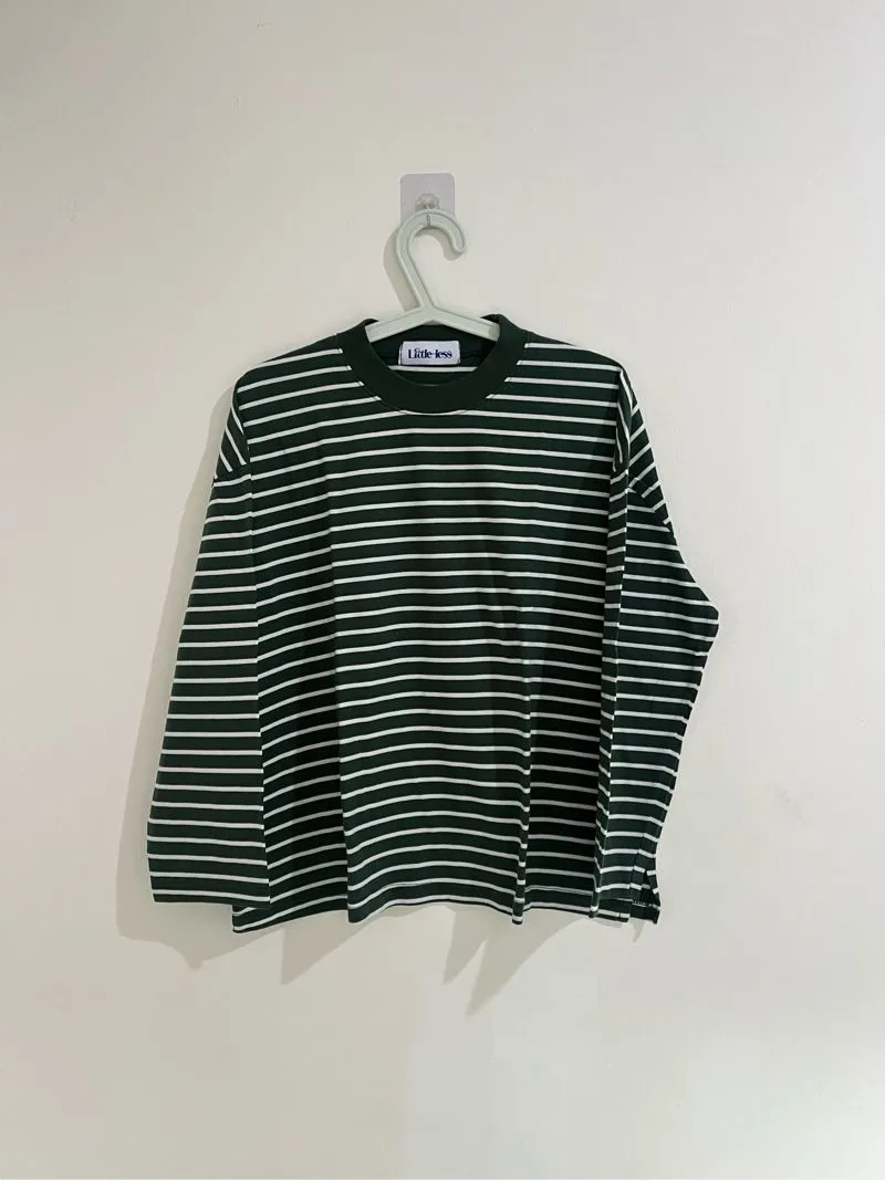 Little Less - Longsleeve Strippe Green photo 1