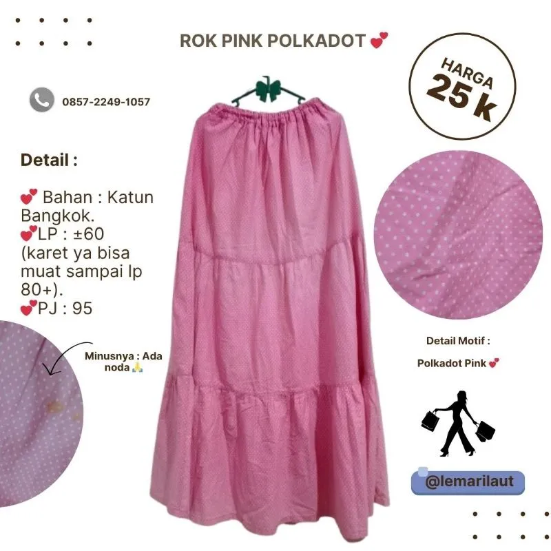 Rok katun polkadot pink photo 1