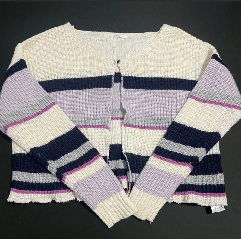 stripe cardigan rajut pastel photo 1