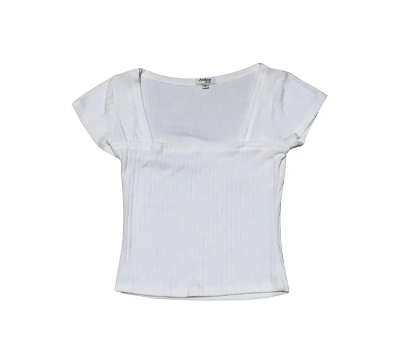 Aesthete Your Life White Two Way Top Off Shoulder photo 1