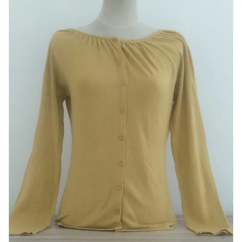 Minimalist Casual Cardigan Wanita yellow photo 1