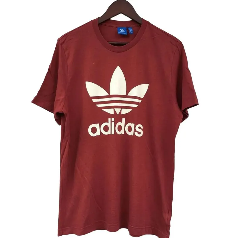 Adidas Casual T-shirt Pria burgundy Preloved
