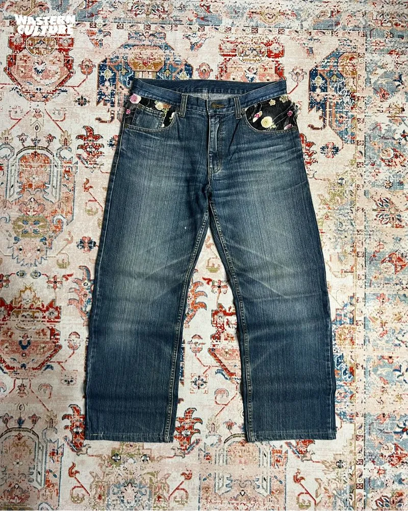 Unknown Motif Blue Jeans Reguler Fit photo 1