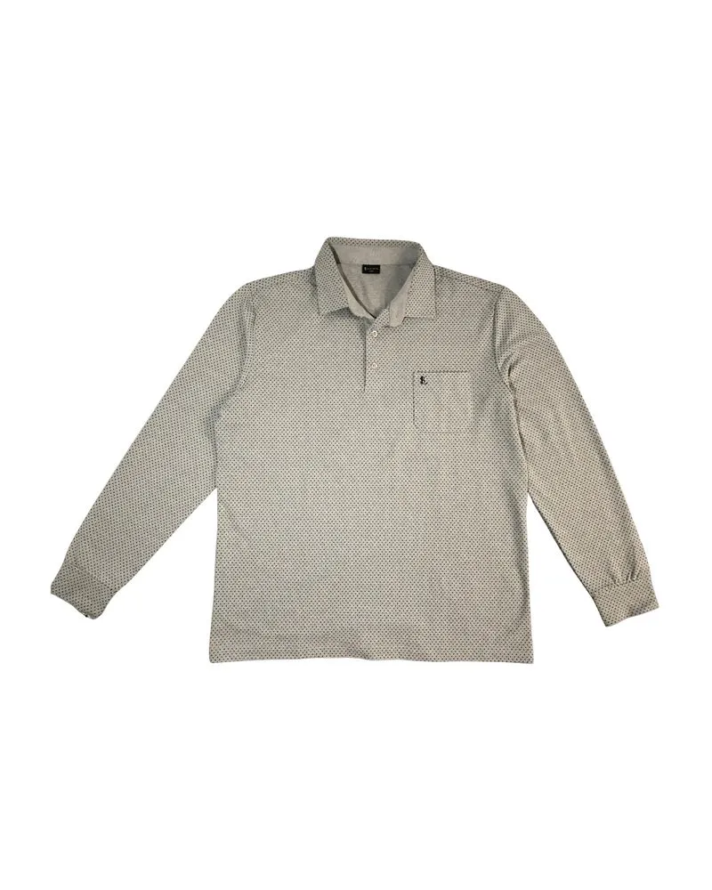 Casual Grey Long Sleeve Polo - LUSEN photo 1