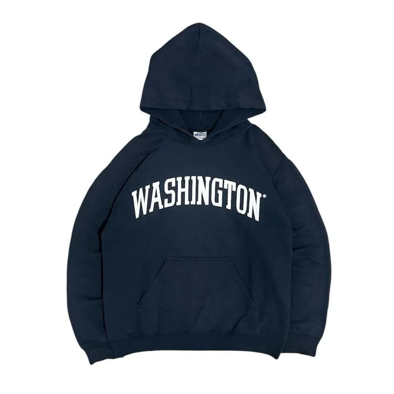 Hoodie Vintage Gildan Heavy Blend “Washington“ Navy Boxyfit photo 1