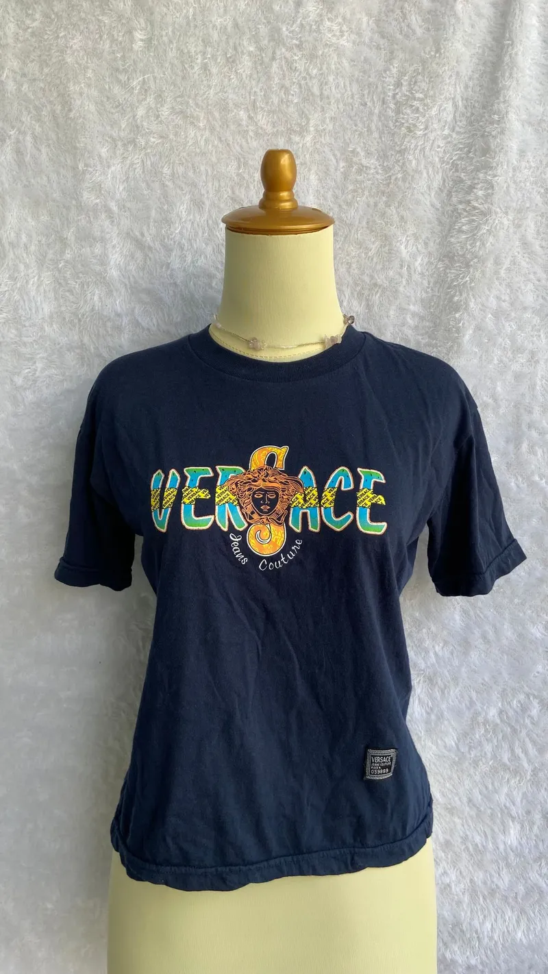 Versace Luxury T-shirt Wanita gold navy photo 1