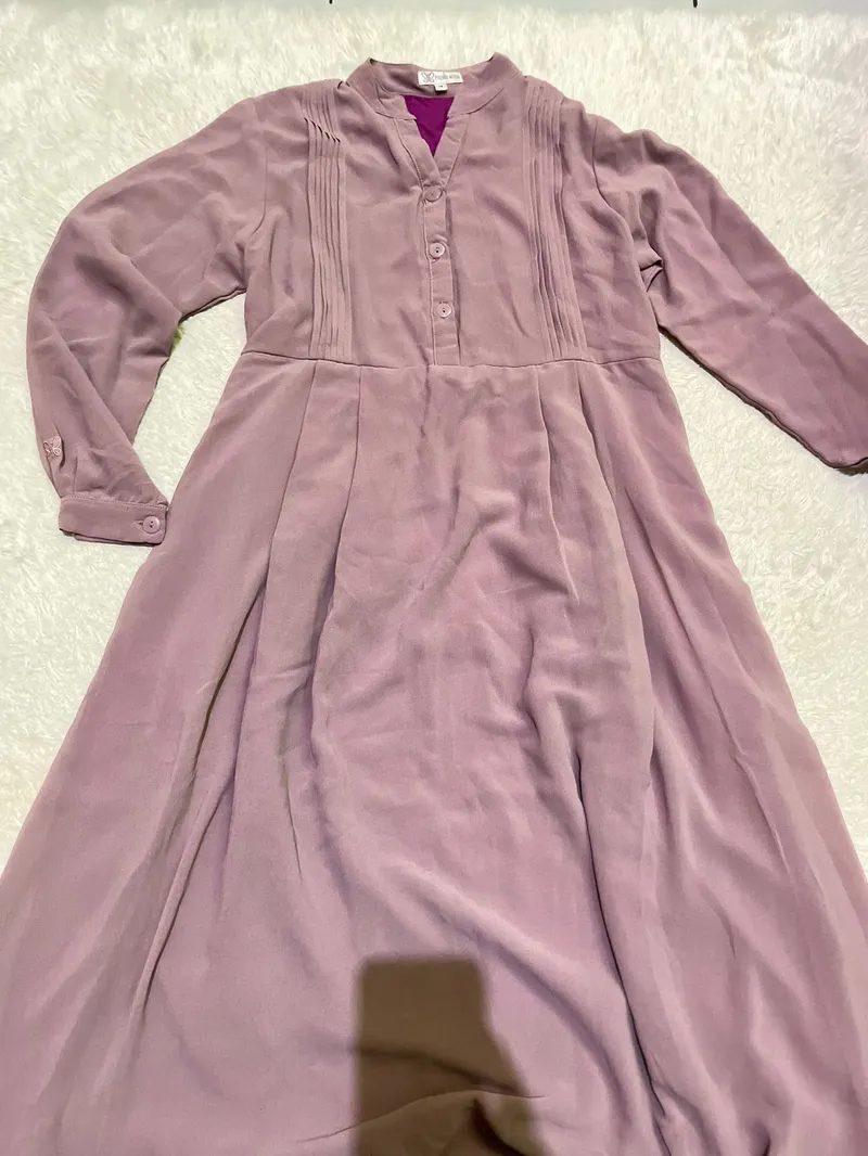 Casual Muslim Maxi dress Wanita purple photo 1