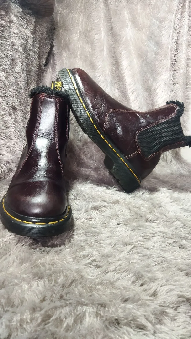 Dr Martens Leonore Chelsea Boots Oxblood Made in Lao PDR Preloved