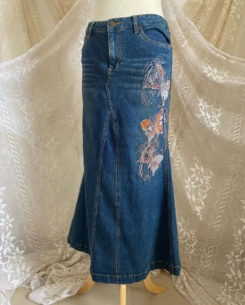 Embroidery skirt jeans photo 1