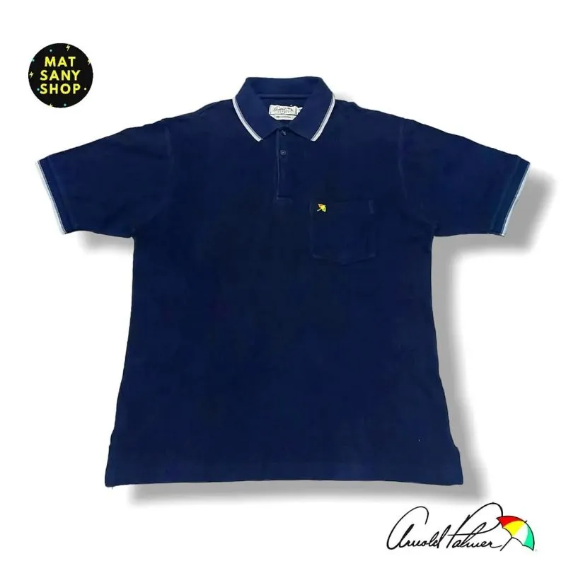 Kemeja Kaos Polo Shirt Arnold Palmer Vintage Kasual Biru photo 1