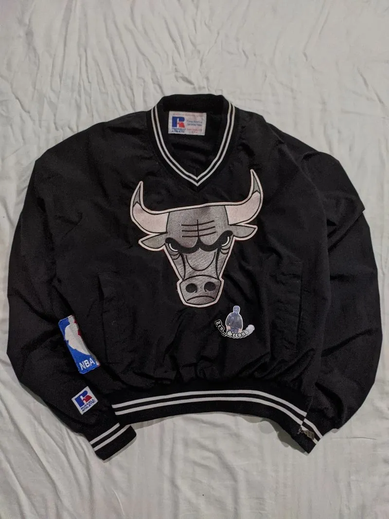 vneck nba windbreaker chicago bulls russel photo 1