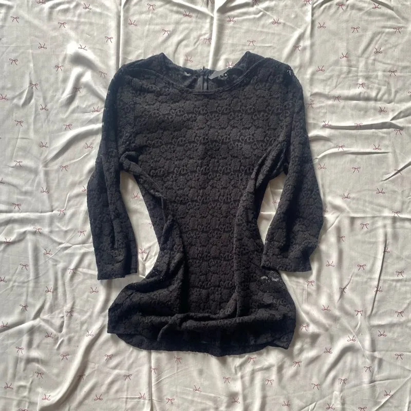 Black floral blouse gothic grunge  photo 1