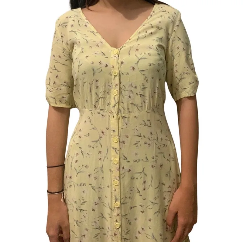 H&M Vintage Summer dress Wanita yellow photo 1