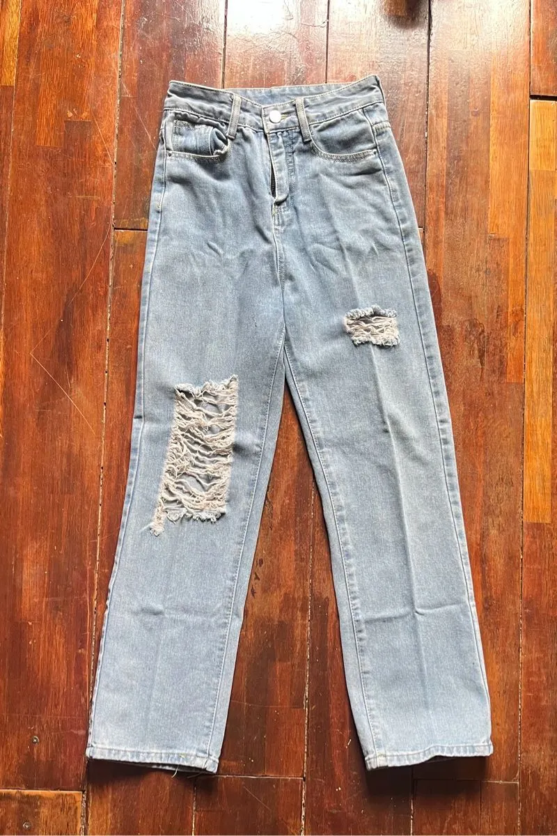 👖 Distressed High Waist Jeans – Size S photo 1