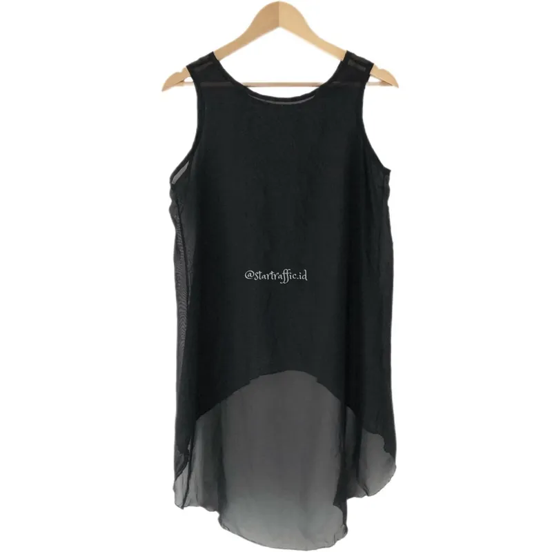 Minimalist Casual Midi dress Wanita black photo 1