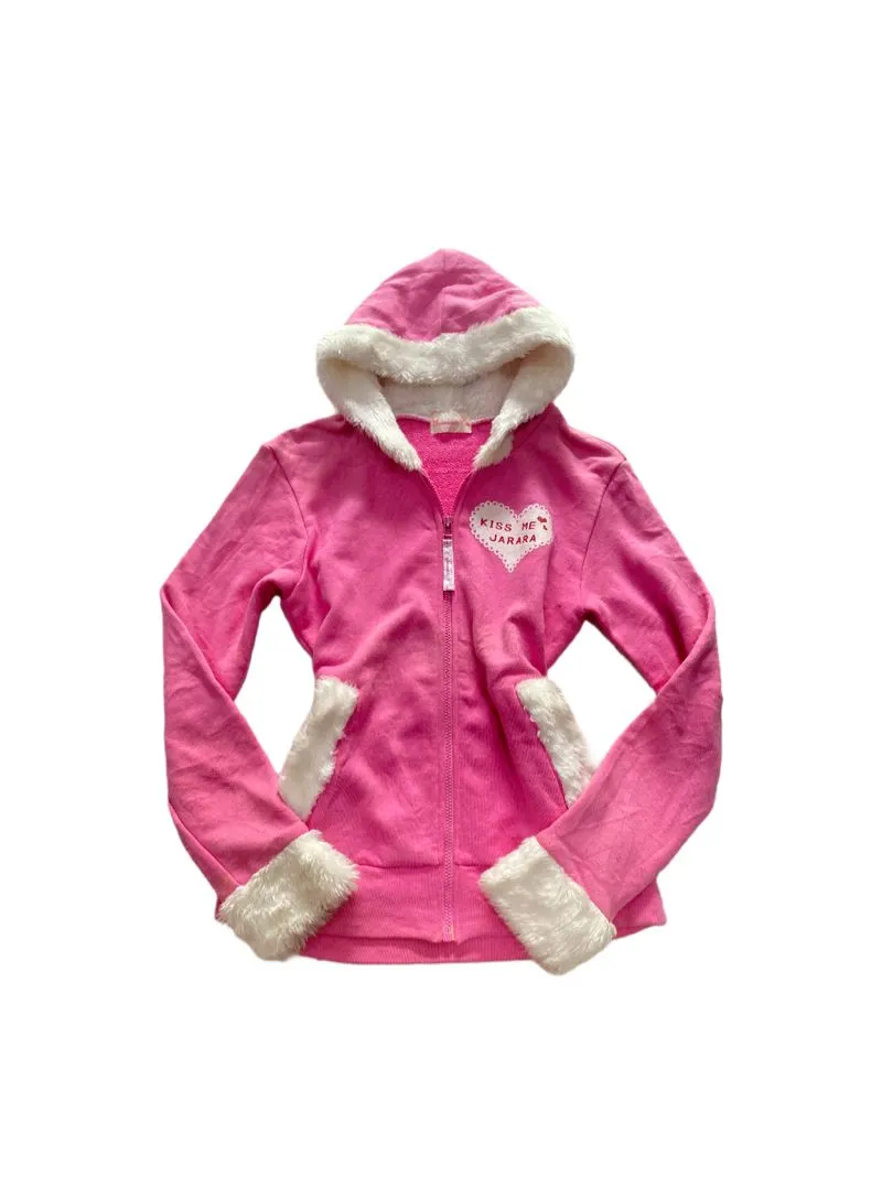 Jacket pinky fanta fuzzy coquette fairy ziper vintage y2k photo 1