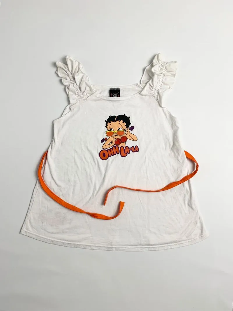 Y2k Betty Boop Tank Top Ruffle Strap Made In Brazil photo 1