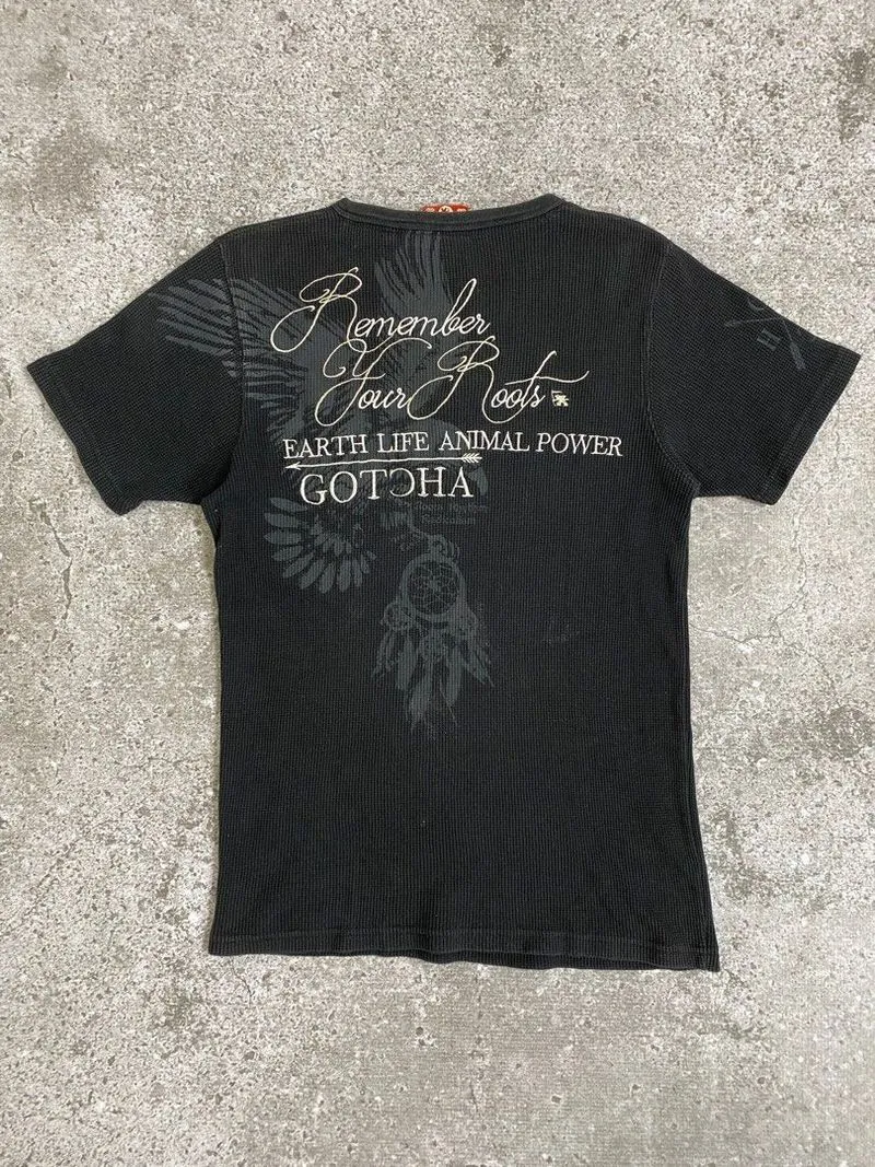 Gotcha grapich poem thermal t shirt photo 1