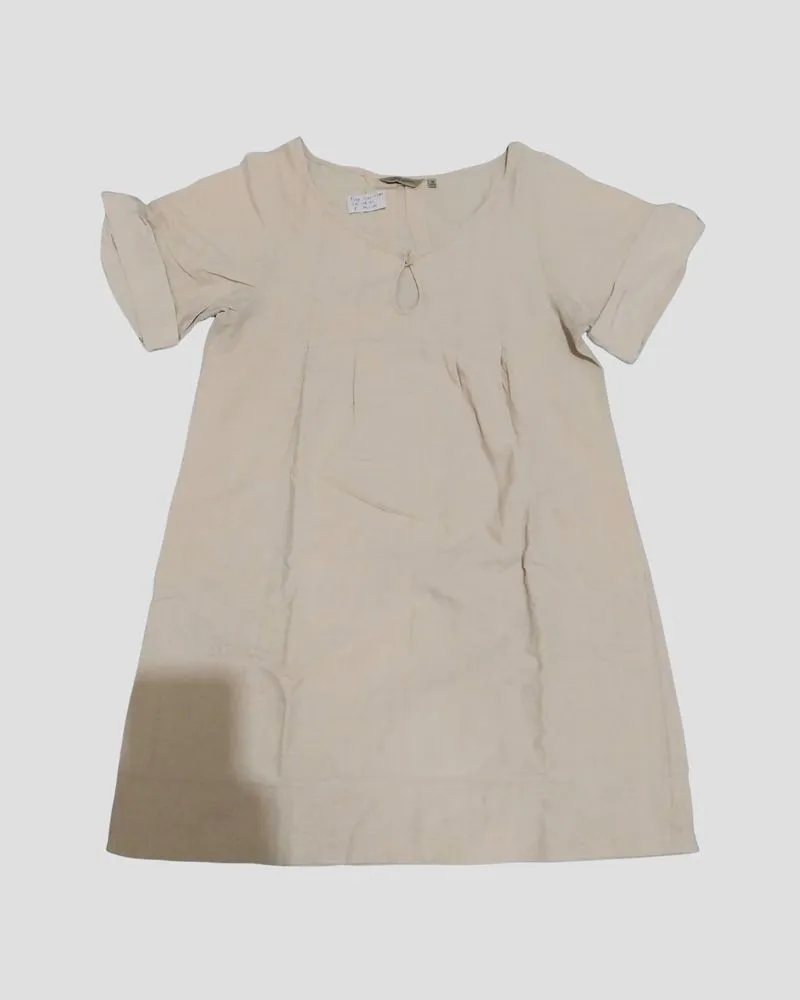 cream beige linen dress photo 1