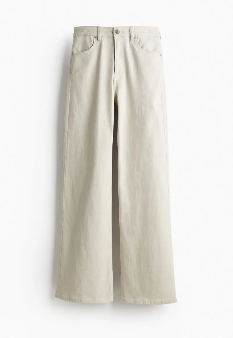h&m wide twill trousers celana panjang wajita photo 1