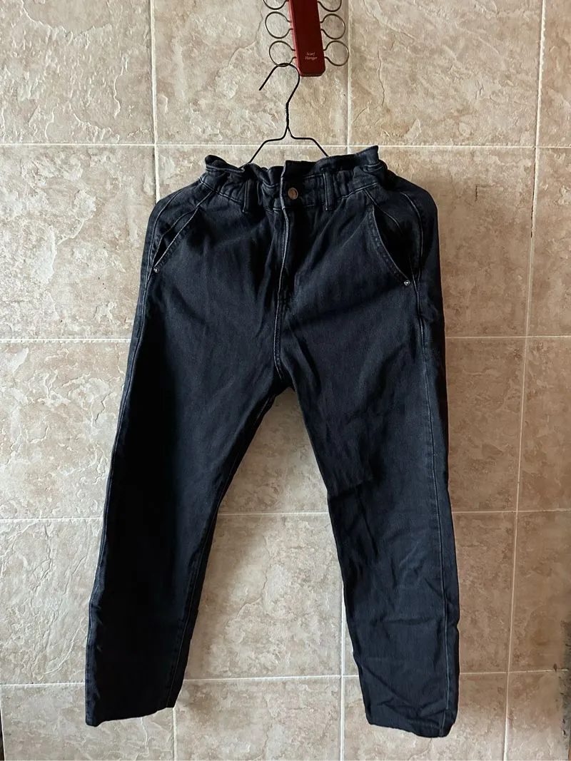 ZARA BAGGY STRAIGHT JEANS BLACK  photo 1