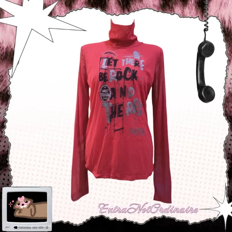 Japanese brand Vintage Y2K Blouse Wanita red photo 1