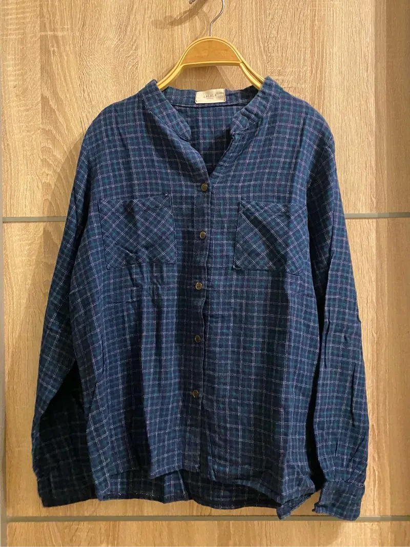Woman Flanel Shirt Blue photo 1