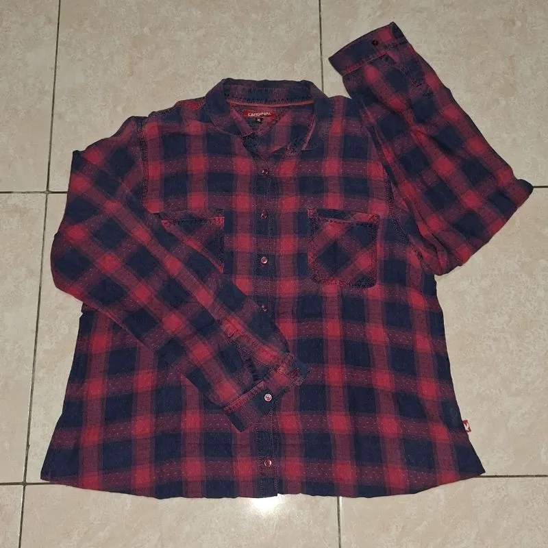 Kemeja Kotak Navy Red — Cardinal photo 1