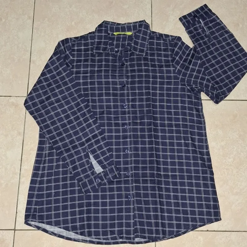 Kemeja Kotak Navy — basic photo 1