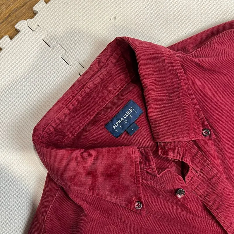 Alpha Cubic Sport Corduroy Shirt – Deep Red Edition Preloved