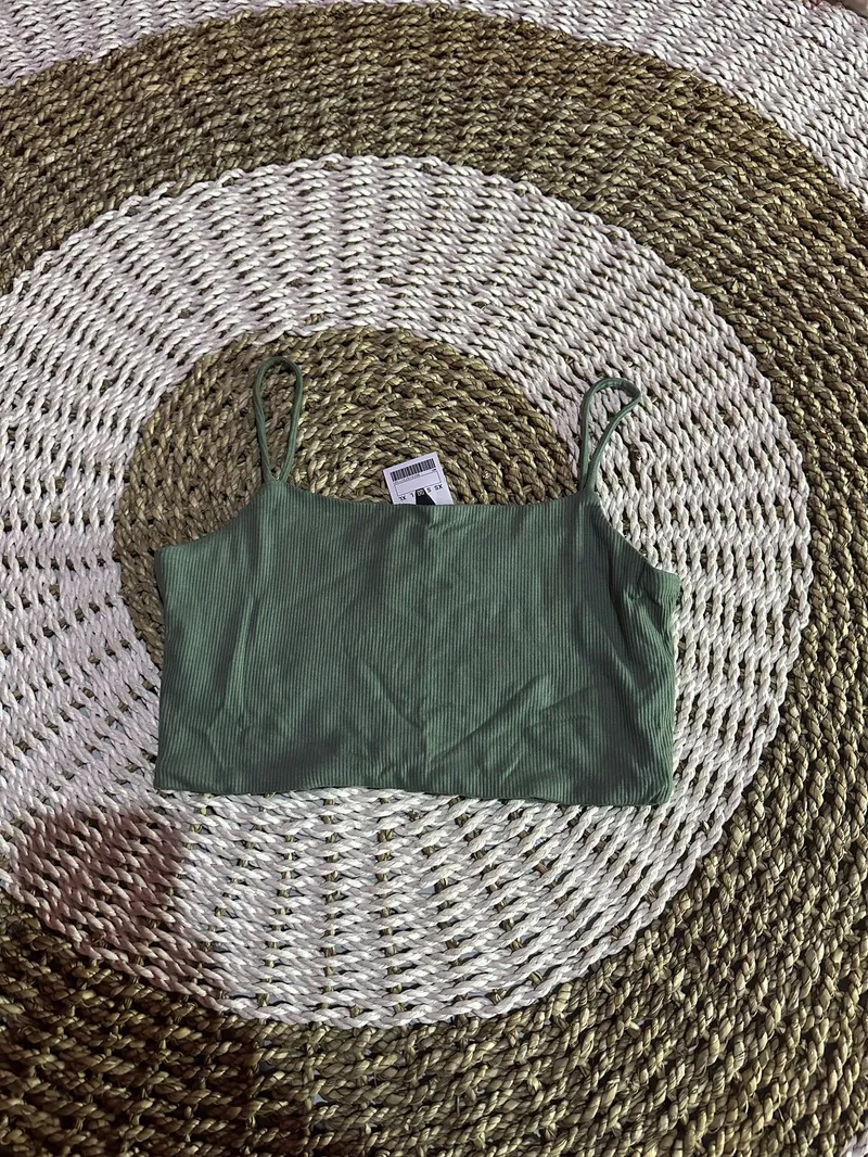 Casual Crop top Wanita green photo 1