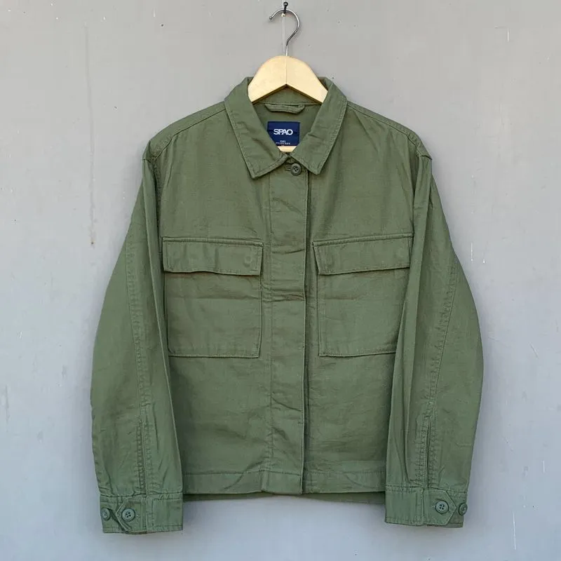 Vintage SPAO Boxy Canvas Work Jacket OG Military