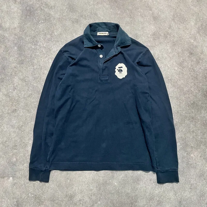 A Bathing Ape Sportswear Casual Polo shirt Pria navy photo 1