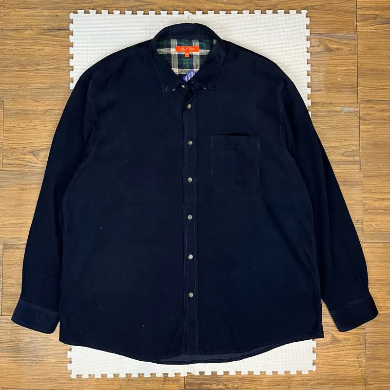 Japanese Corduroy Shirt Blue Navy photo 1