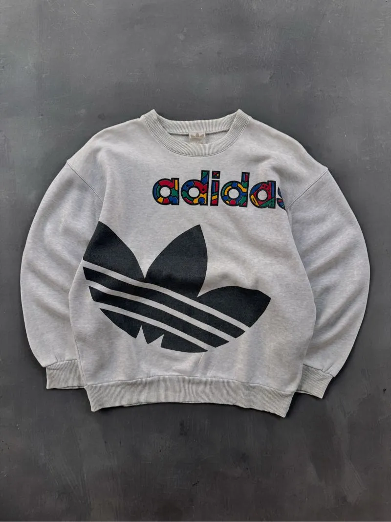 Adidas Casual Biker Sweatshirt Pria white gray photo 1