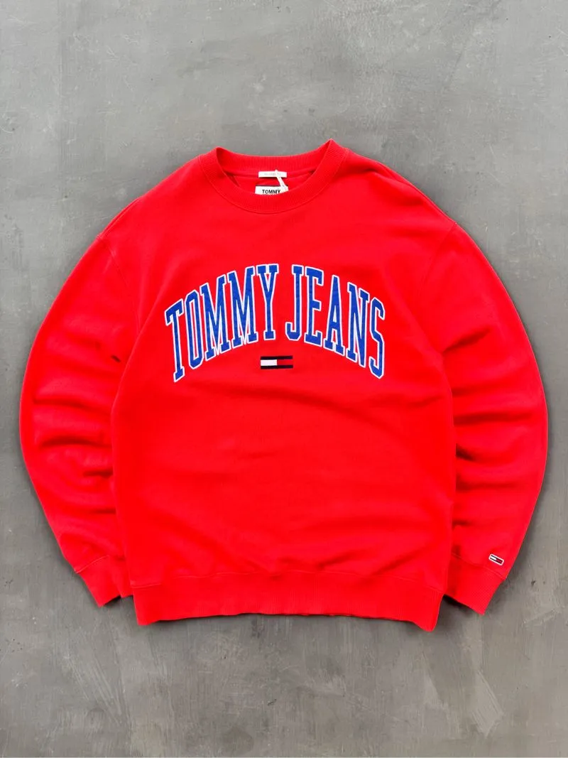 Tommy Jeans Casual Biker Sweatshirt Pria red photo 1