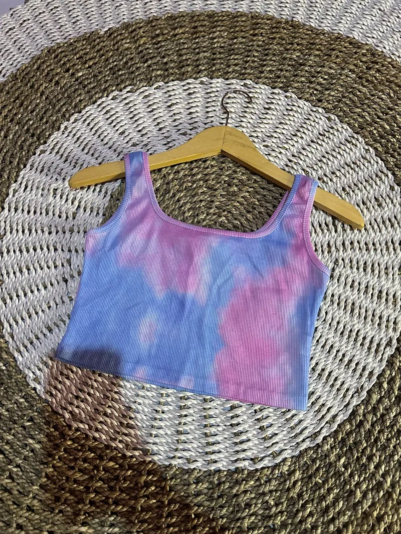 Casual Crop top Wanita purple pink photo 1