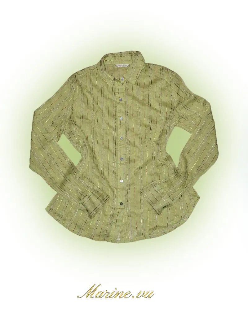 Green stripe retro vintage shirt photo 1