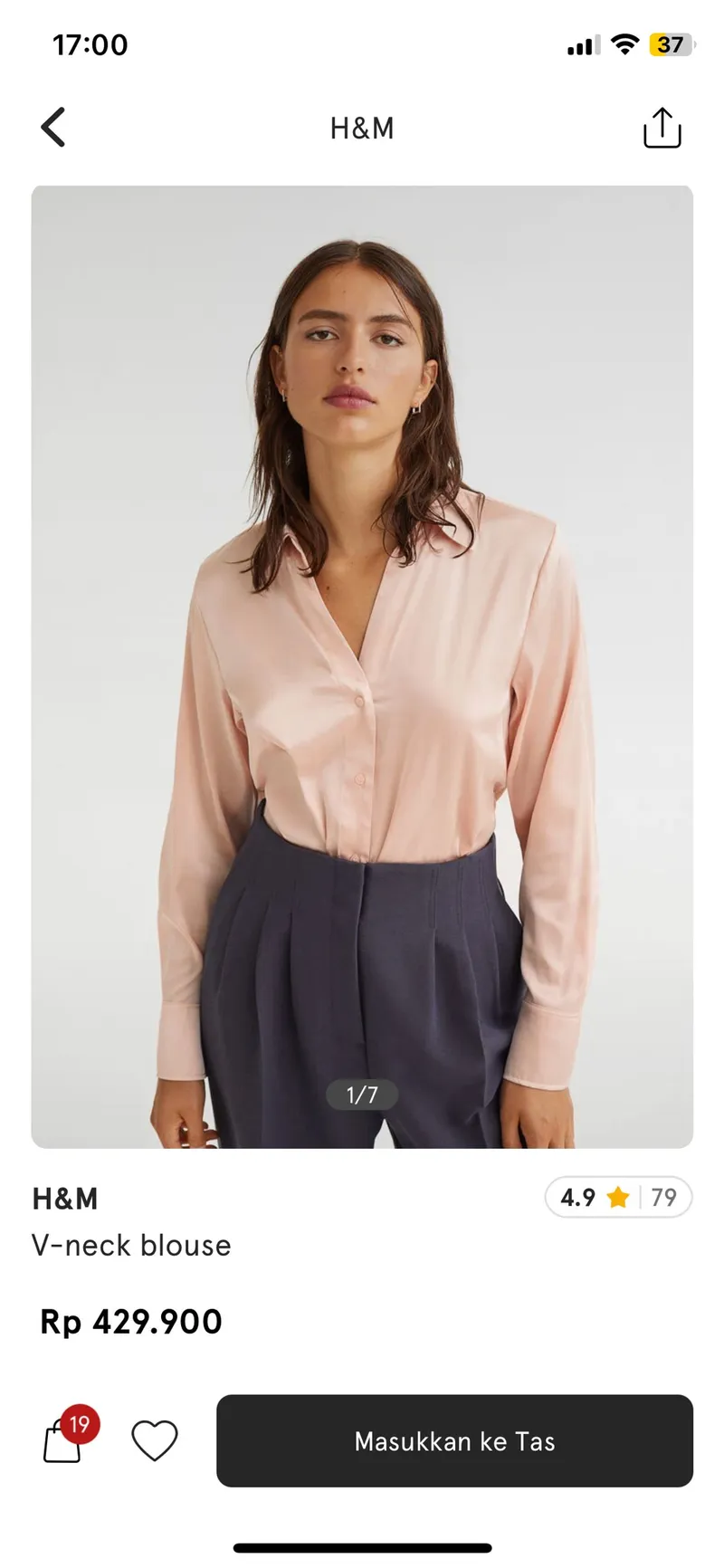 H&M Minimalist Casual Shirt Wanita pink photo 1
