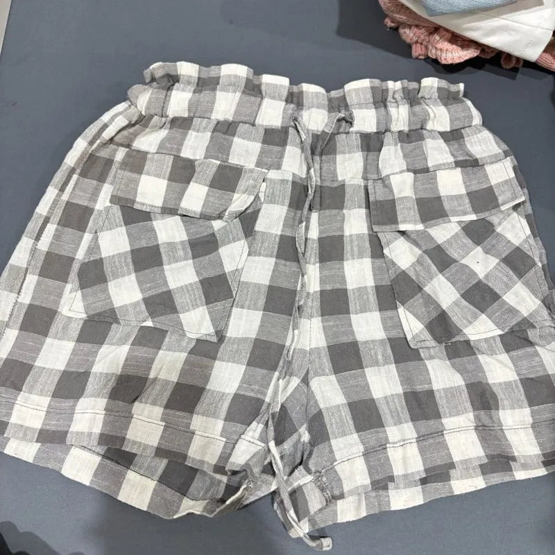 Summer Plaid Shorts – Grey & White photo 1